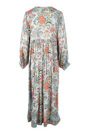 Product shot of the Now And Forever Dress in colour Icefleur (Blue), from the back