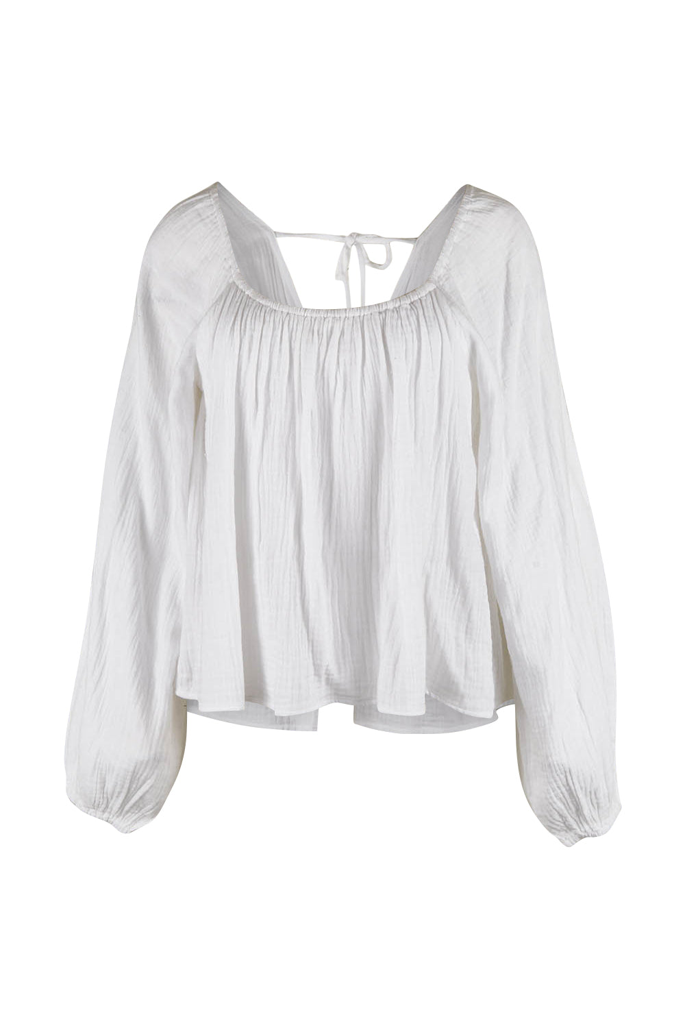 Product shot of the Bringing Sexy Back Blouse in colour White (White), from the front
