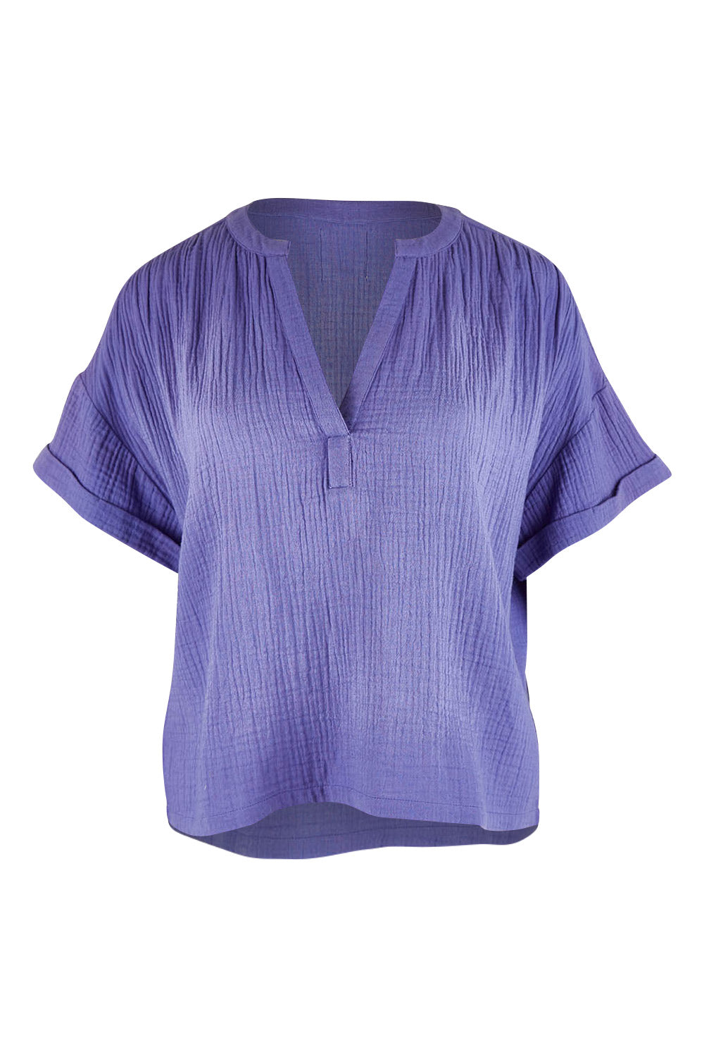 Product shot of the Every Other Day Cotton Blouse in colour Blue (Blue), from the front