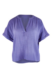 Product shot of the Every Other Day Cotton Blouse in colour Blue (Blue), from the front