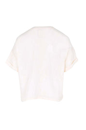 Product shot of the Every Other Day Cotton Blouse – Cream in colour Cream, from the back