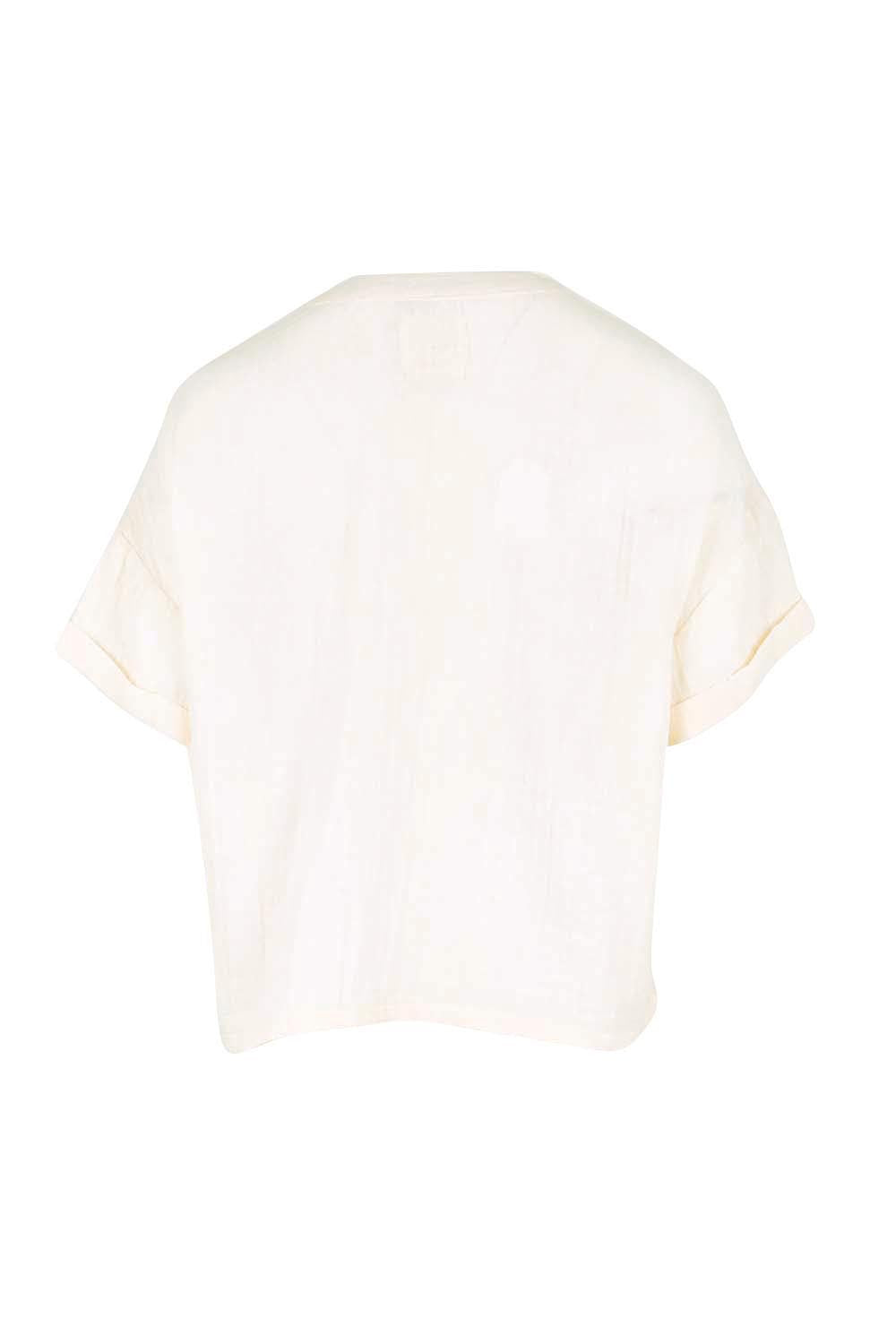 Product shot of the Every Other Day Cotton Blouse – Cream in colour Cream, from the back