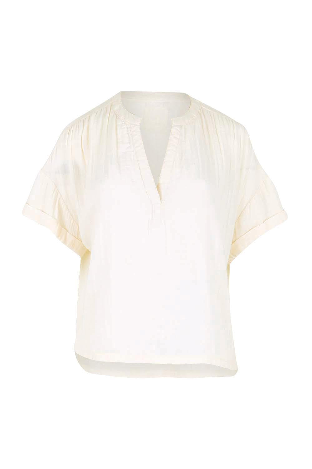 Product shot of the Every Other Day Cotton Blouse – Cream in colour Cream, from the front