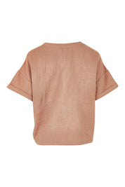 Product shot of the Every Other Day Cotton Blouse in colour Mousse, from the back
