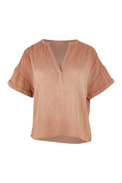 Product shot of the Every Other Day Cotton Blouse in colour Mousse, from the front