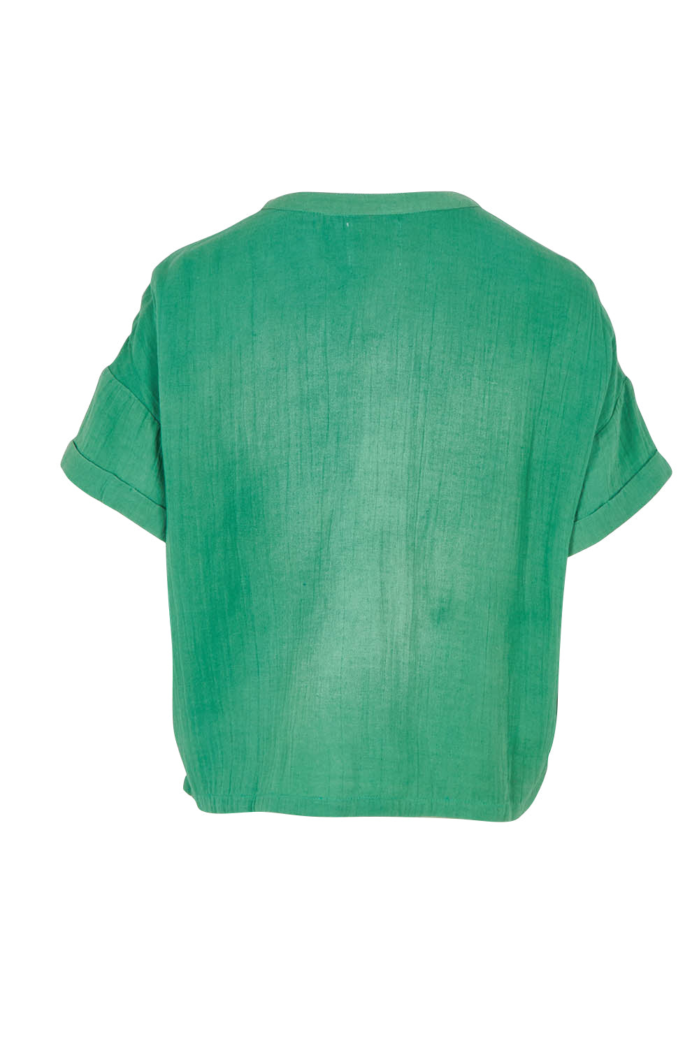 Product shot of the Every Other Day Cotton Blouse in colour Sage (Green), from the back