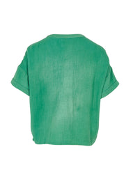 Product shot of the Every Other Day Cotton Blouse in colour Sage (Green), from the back