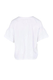 Product shot of the Every Other Day Cotton Blouse – White in colour White, from the back