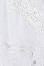 Product shot of the One Fine Day Dress in colour White (White), detail