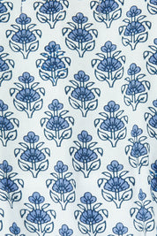 Product shot of the Under A Blue Sky Maxi Dress in colour Bluefleur (Blue), detail