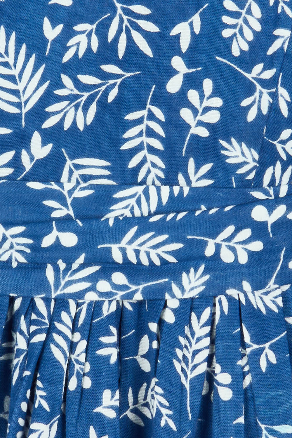Product shot of the In The Morning Light Wrap Dress in colour Blueleaf (Blue), detail