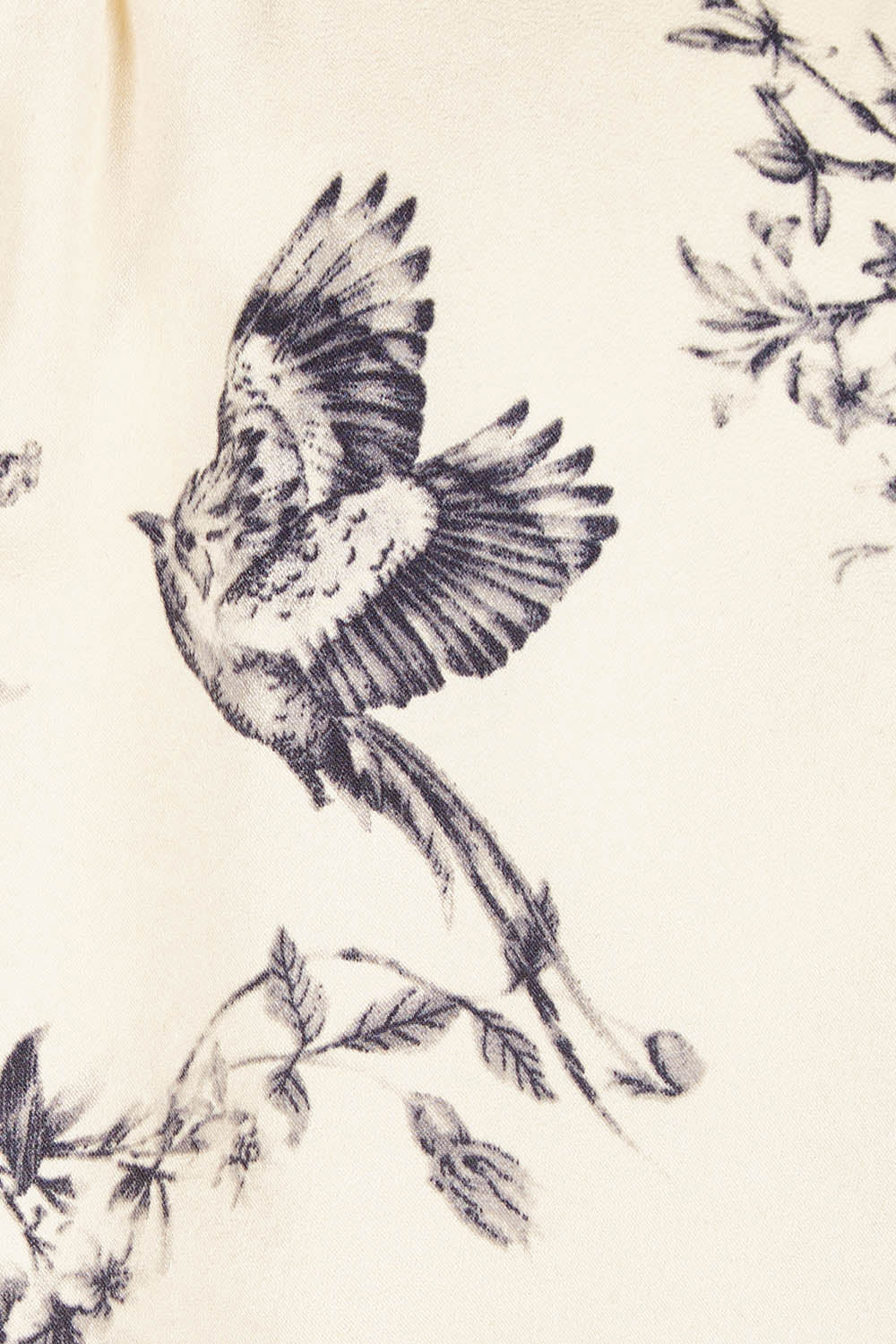 Product shot of the Teatime And Flowers Blouse in colour Cream (White), detail