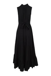 Product shot of the La Dolce Vita Back Wrap Maxi in colour Black (Black), from the back