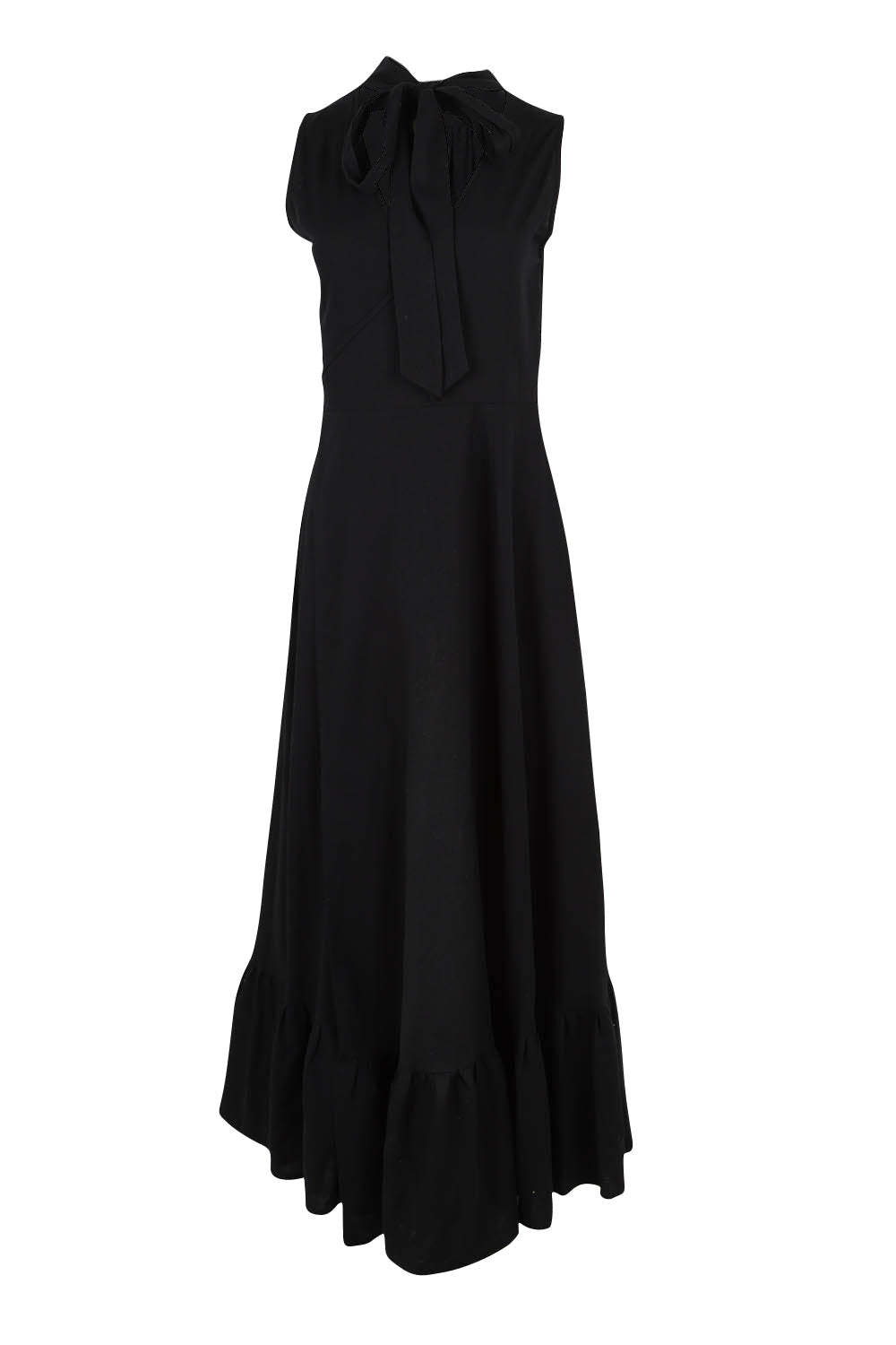 Product shot of the La Dolce Vita Back Wrap Maxi in colour Black (Black), from the front