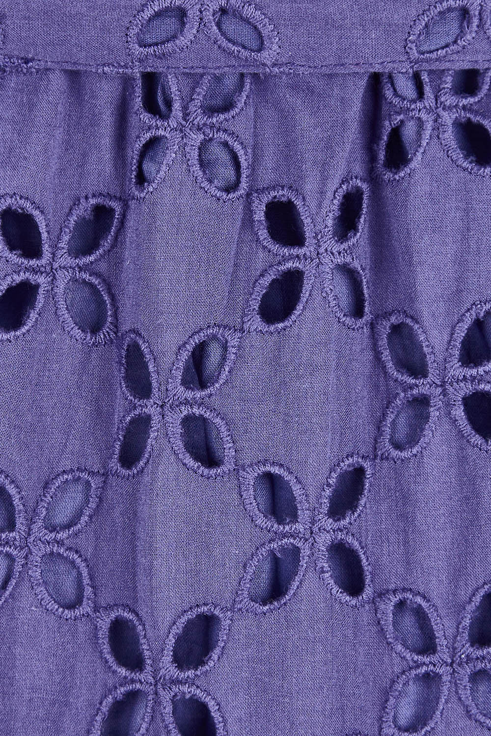 Product shot of the Beauty In Broderie Dress in colour Navy (Blue), detail