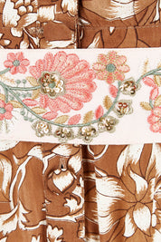 Product shot of the Feel Good Friday Dress in colour Hazelnut (White), detail