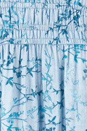 Product shot of the Sweet Pea Maxi Dress in colour Bluefleur (Blue), detail