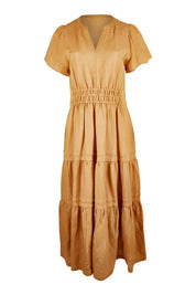 Product shot of the Forget Me Not Maxi Dress in colour Terracotta, from the front