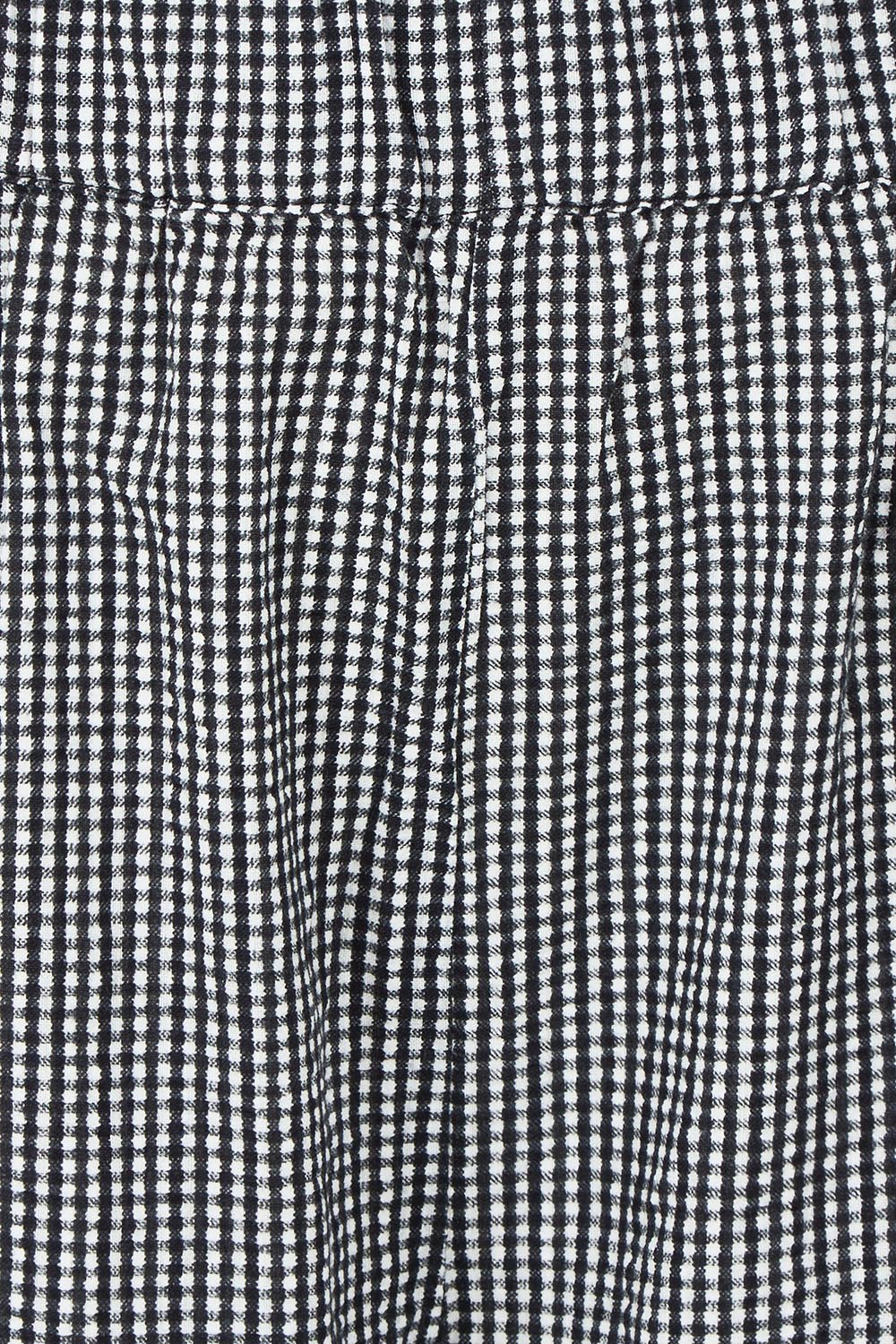 Product shot of the Break Of Day Cotton Pants in colour Blackcheck (Black), detail