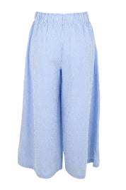 Product shot of the Break Of Day Cotton Pants - Bluestripe in colour Bluestripe, from the back