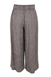 Product shot of the Break Of Day Cotton Pants - Choccheck in colour Choccheck, from the back