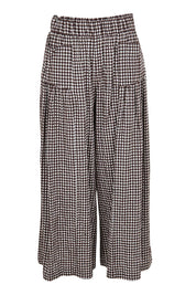 Product shot of the Break Of Day Cotton Pants - Choccheck in colour Choccheck, from the front