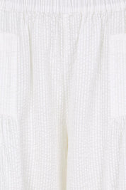 Product shot of the Break Of Day Cotton Pants - Whitestripe in colour Whitestripe, showing detail