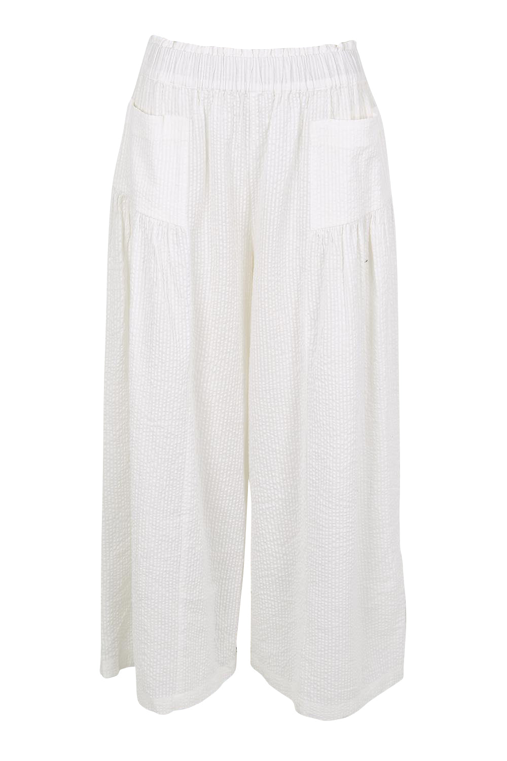 Product shot of the Break Of Day Cotton Pants - Whitestripe in colour Whitestripe, from the front