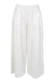 Product shot of the Break Of Day Cotton Pants - Whitestripe in colour Whitestripe, from the front