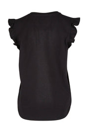 Product shot of the For The Frill Of It Tee in colour Black (Black), from the back