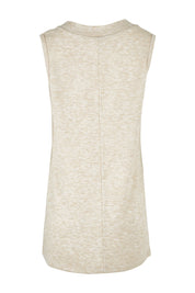 Product shot of the Snuggle Up Vest in colour Sand, from the back