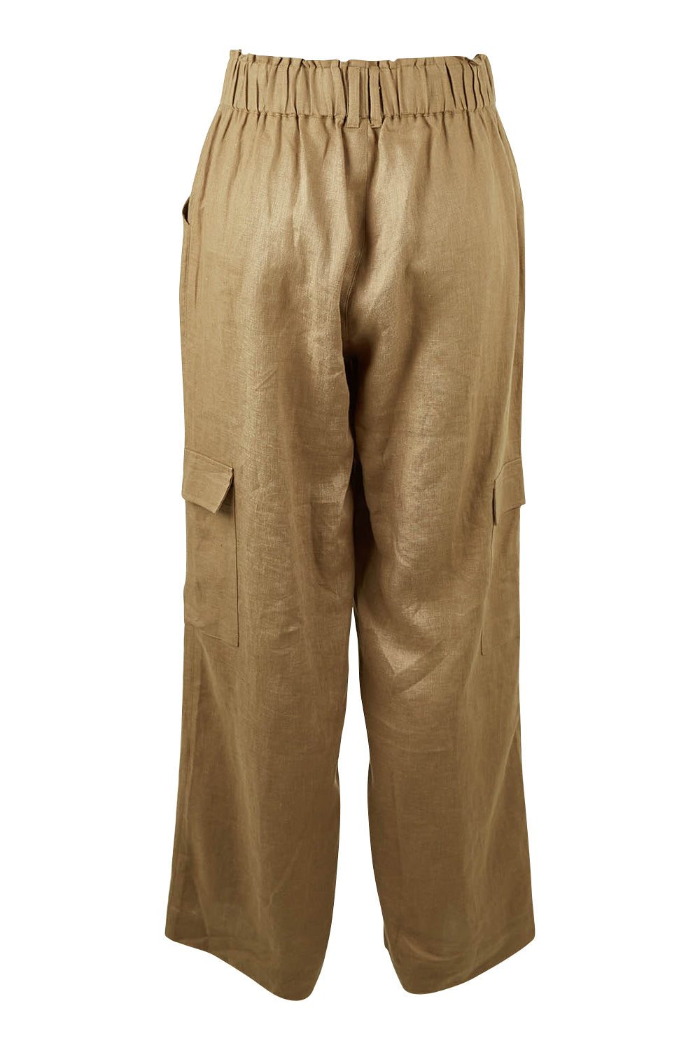 Product shot of the Always In Style Linen Cargo Pant in colour Camel, from the back