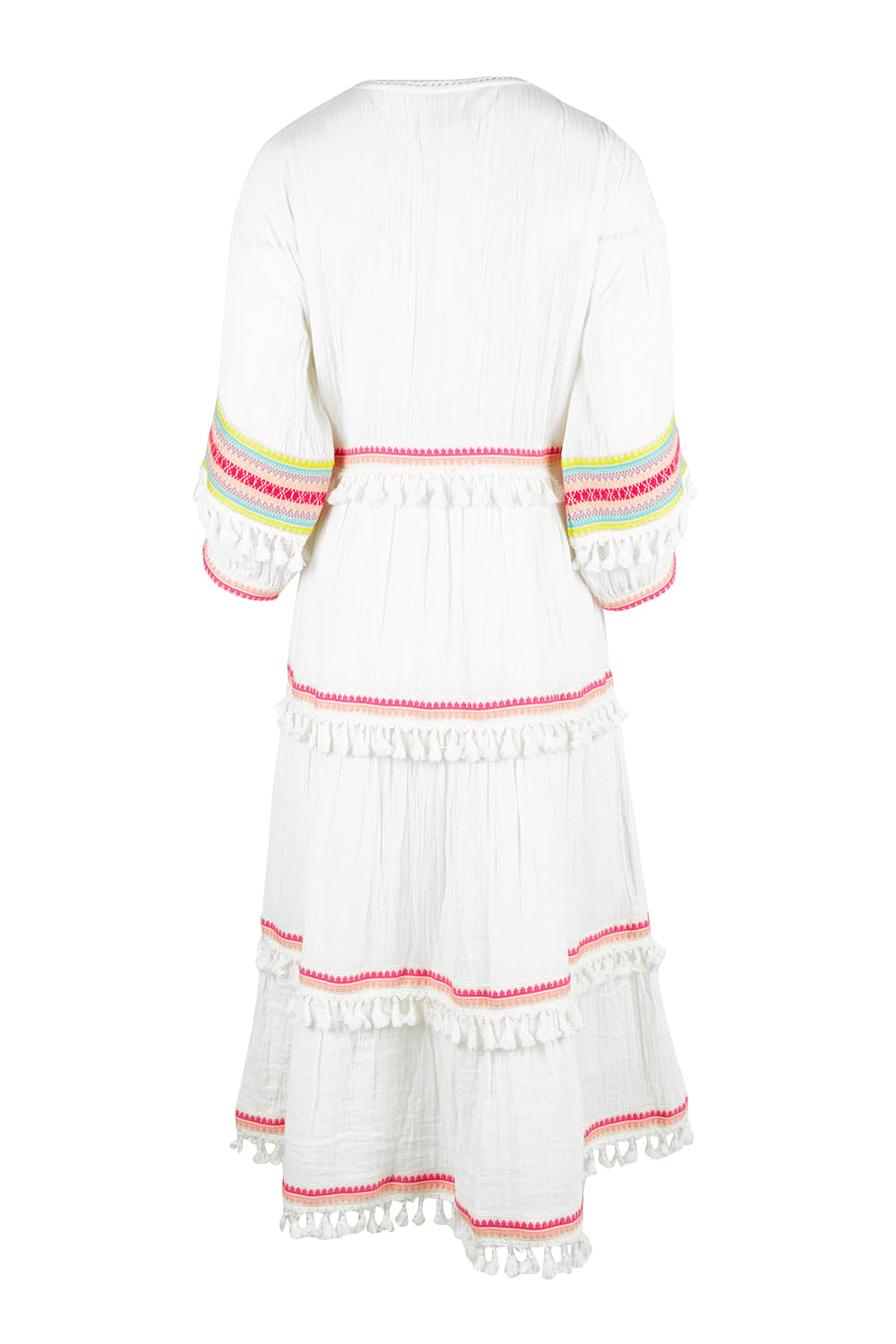 Product shot of the State Of Mind Dress in colour White (White), from the back