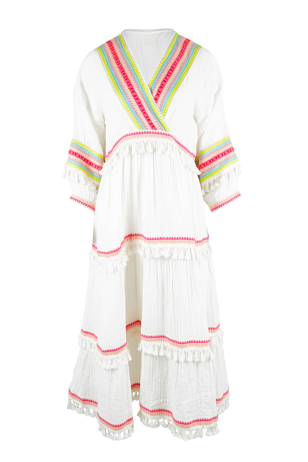 Product shot of the State Of Mind Dress in colour White (White), from the front