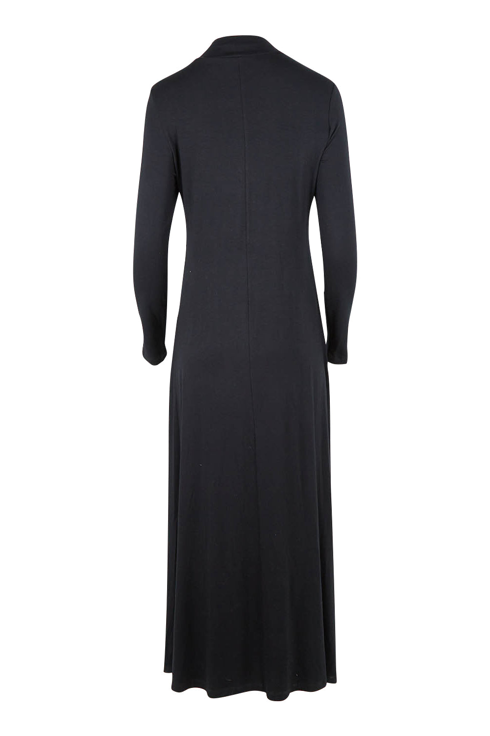 Product shot of the My Faithful Maxi Tee Skivvy Dress in colour Black (Black), from the back