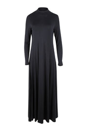 Product shot of the My Faithful Maxi Tee Skivvy Dress in colour Black (Black), from the front