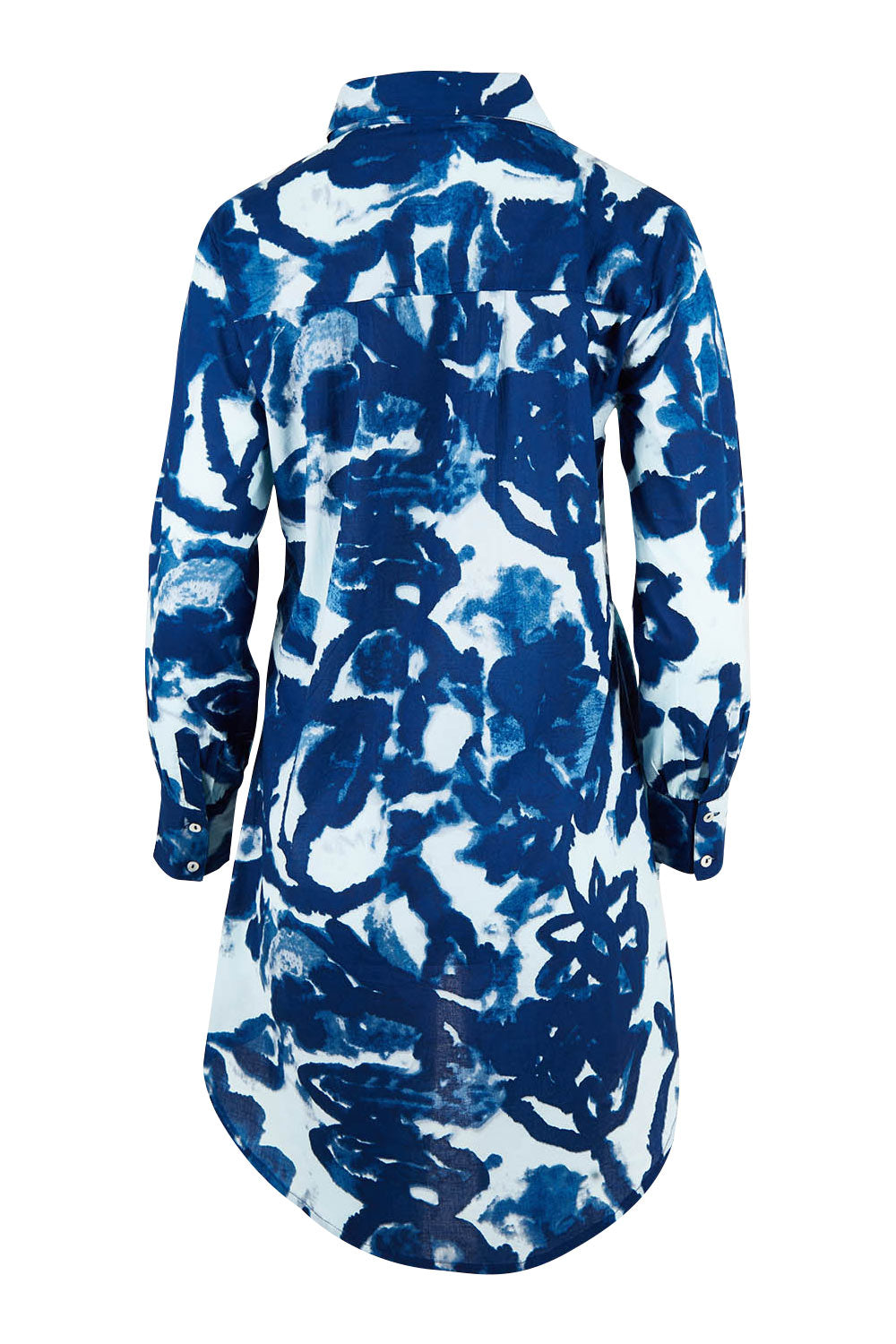 Product shot of the A Perfect Summers Day Shirt in colour Bluefleur (Blue), from the back