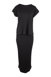 Product shot of the Coffee Run Skirt Set in colour Black (Black), from the front
