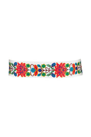 Product shot of the Finishing Touch Embroidered Belt in colour Bright, from the back