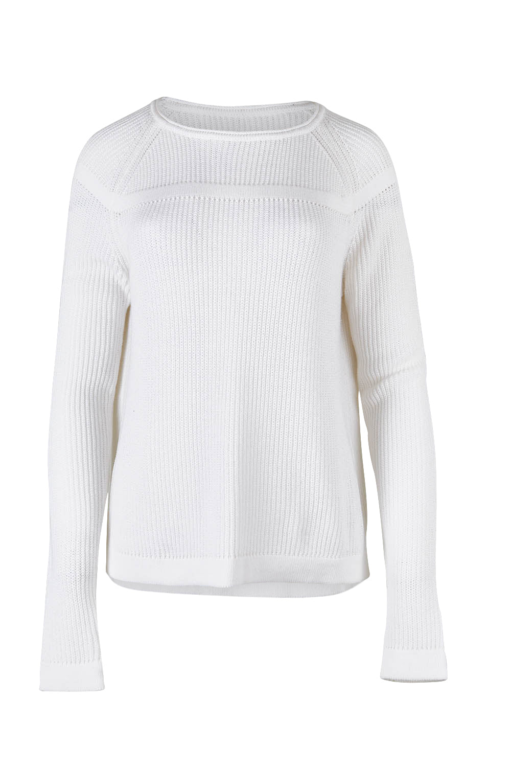Product shot of the Cover Me In Cotton Sweater in colour Milk (White), from the front