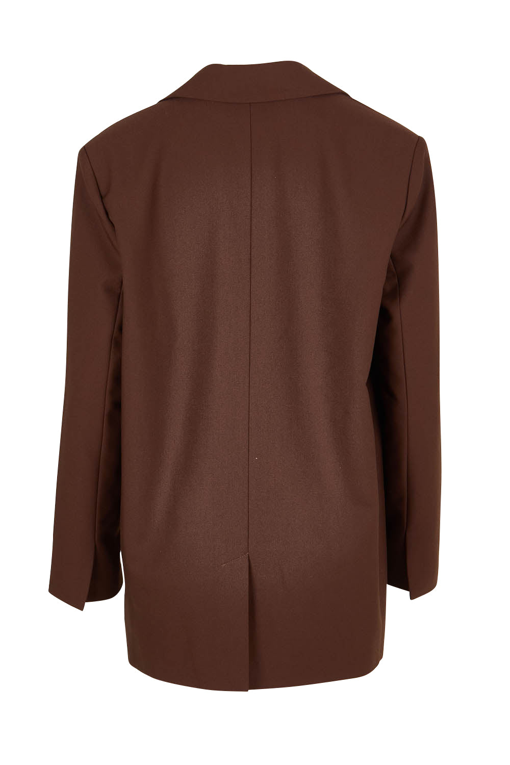 Product shot of the Elegant Persuasion Oversized Blazer in colour Chocolate, from the back