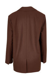 Product shot of the Elegant Persuasion Oversized Blazer in colour Chocolate, from the back