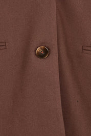 Product shot of the Elegant Persuasion Oversized Blazer in colour Chocolate, detail