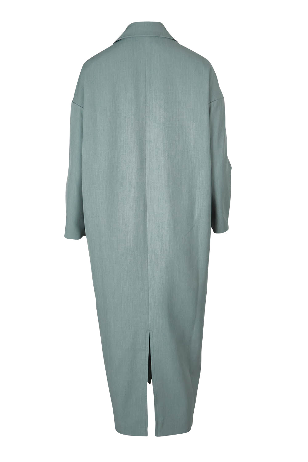 Product shot of the Suits Me Long Jacket in colour Dusk (Blue), from the back
