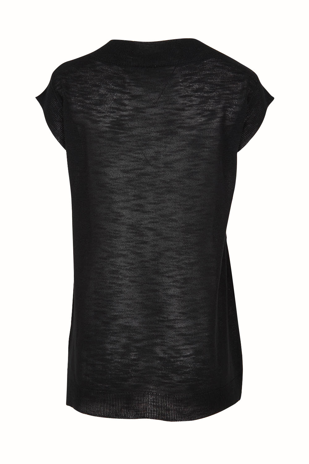 Product shot of the Go To Knit Tank in colour Black (Black), from the back