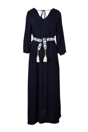 Product shot of the One Fine Day Cross Back Maxi in colour Darknavy (Blue), from the front