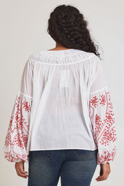 Preloved Light And Easy Cotton Blouse - Whitered