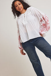 Preloved Light And Easy Cotton Blouse - Whitered