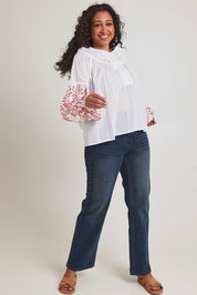 Preloved Light And Easy Cotton Blouse - Whitered