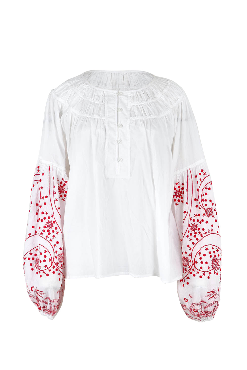 Preloved Light And Easy Cotton Blouse - Whitered